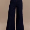 Jen Wide Leg Flare Denim Jeans – Indigo Blue