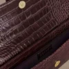 Jessica Faux Leather Crocodile Clutch – Burgundy