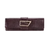 Jessica Faux Leather Crocodile Clutch – Burgundy