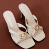 Jodie High Heel With Hardware – Ivory Jodie High Heel With Hardware – Ivory