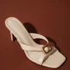 Jodie High Heel With Hardware – Ivory Jodie High Heel With Hardware – Ivory