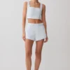 Josephine Cotton Shorts With Waistbands – Ice Blue