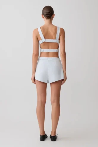 Josephine Cotton Shorts With Waistbands – Ice Blue