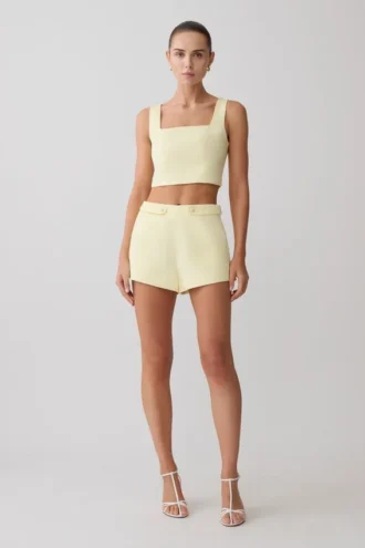 Josephine Cotton Shorts With Waistbands – Lemon