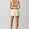 Josephine Cotton Shorts With Waistbands – Lemon Josephine Cotton Shorts With Waistbands – Lemon