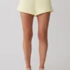 Josephine Cotton Shorts With Waistbands – Lemon Josephine Cotton Shorts With Waistbands – Lemon
