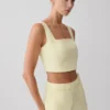 Josephine Cotton Shorts With Waistbands – Lemon Josephine Cotton Shorts With Waistbands – Lemon