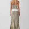 Joyce Stripe Maxi Knit Dress – Khaki/Ivory