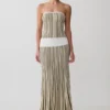 Joyce Stripe Maxi Knit Dress – Khaki/Ivory