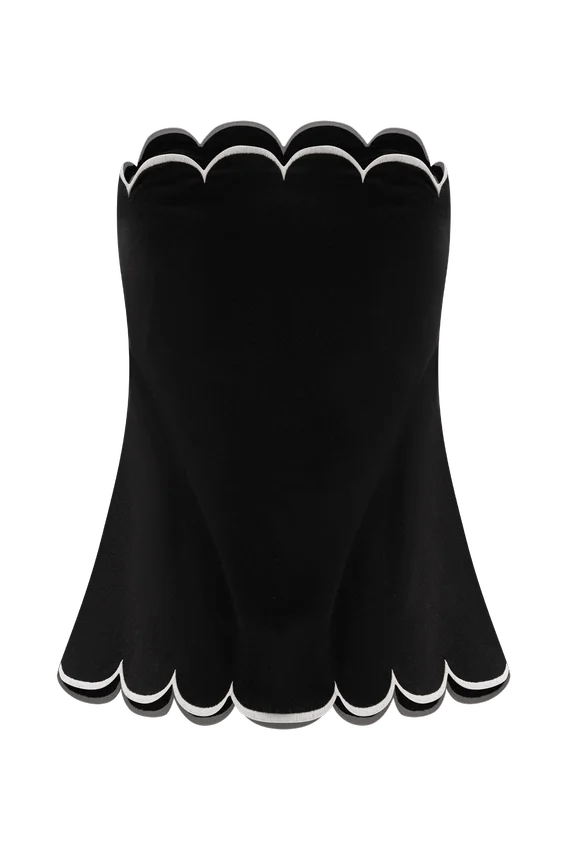 Judith Strapless Scallop Top – Black Judith Strapless Scallop Top – Black