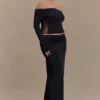 Judy Slinky And Mesh Maxi Skirt – Black