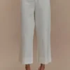 Kaitlyn Cropped Wide Leg Jeans – White