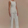Kaitlyn Cropped Wide Leg Jeans – White
