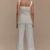 Kaitlyn Cropped Wide Leg Jeans – White