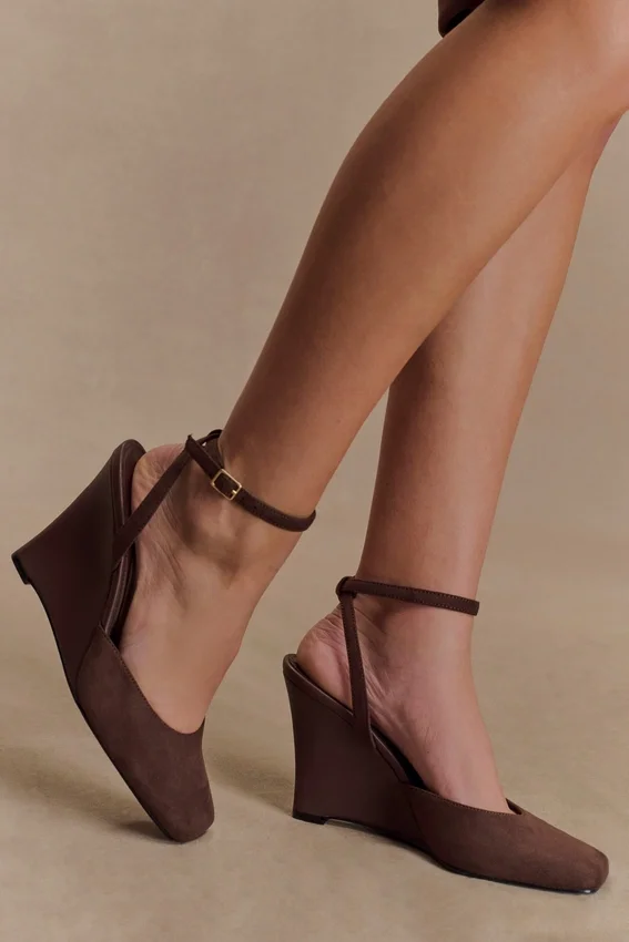 Kaleen Faux Suede Wedge Heel – Chocolate Kaleen Faux Suede Wedge Heel – Chocolate