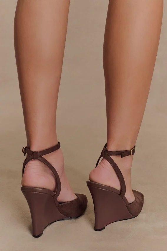 Kaleen Faux Suede Wedge Heel – Chocolate Kaleen Faux Suede Wedge Heel – Chocolate