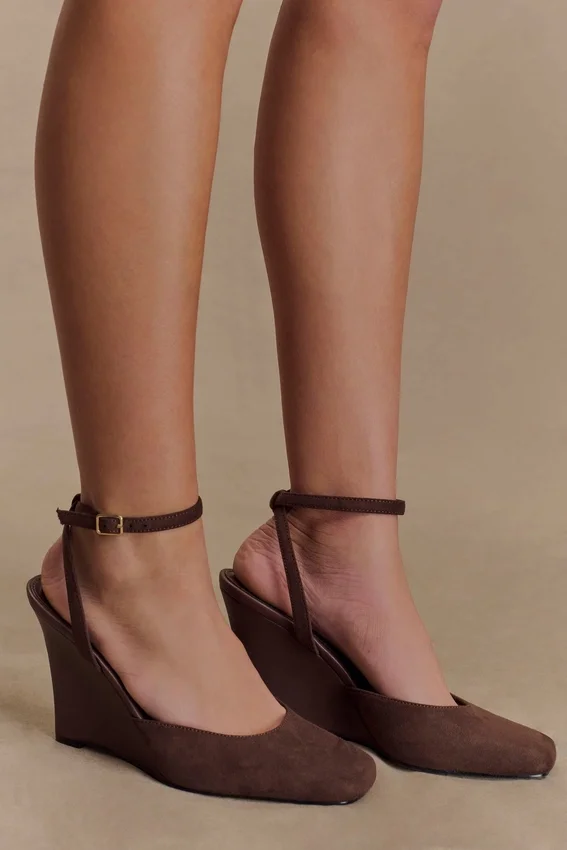 Kaleen Faux Suede Wedge Heel – Chocolate Kaleen Faux Suede Wedge Heel – Chocolate