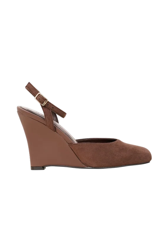 Kaleen Faux Suede Wedge Heel – Chocolate Kaleen Faux Suede Wedge Heel – Chocolate