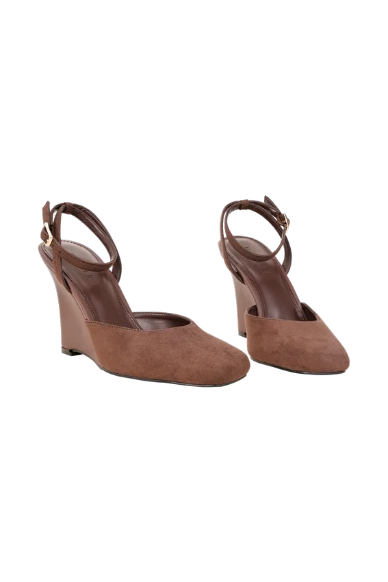 Kaleen Faux Suede Wedge Heel – Chocolate Kaleen Faux Suede Wedge Heel – Chocolate