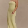 Kalila Strapless Crepe Maxi Dress – Lemon