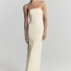 Kalila Strapless Crepe Maxi Dress – Lemon