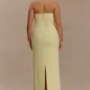 Kalila Strapless Crepe Maxi Dress – Lemon