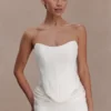 Karina Strapless Scuba Corset – White Karina Strapless Scuba Corset – White