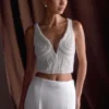 Kathia Pearl Hand Beaded Top – White Kathia Pearl Hand Beaded Top – White