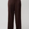 Kayla Silk Blend Straight Leg Pants – Dark Chocolate