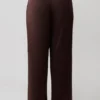 Kayla Silk Blend Straight Leg Pants – Dark Chocolate