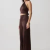 Kayla Silk Blend Straight Leg Pants – Dark Chocolate