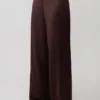 Kayla Silk Blend Straight Leg Pants – Dark Chocolate