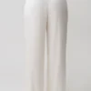 Kayla Silk Blend Straight Leg Pants – Ivory
