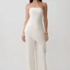 Kayla Silk Blend Straight Leg Pants – Ivory