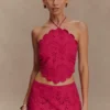 Kensley Broderie Halter Top – Dragonfruit Kensley Broderie Halter Top – Dragonfruit