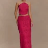 Kensley Broderie Halter Top – Dragonfruit Kensley Broderie Halter Top – Dragonfruit