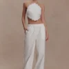 Kensley Broderie Halter Top – White Kensley Broderie Halter Top – White