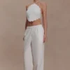 Kensley Broderie Halter Top – White Kensley Broderie Halter Top – White