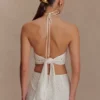 Kensley Broderie Halter Top – White Kensley Broderie Halter Top – White