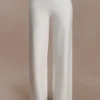 Kerrymae Straight Leg Knit Pants – Off White