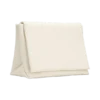 Kiera Faux Leather Oversized Clutch – Ivory