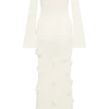 Kiki Off Shoulder Knit Rose Maxi Dress – Ivory