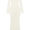 Kiki Off Shoulder Knit Rose Maxi Dress – Ivory