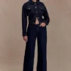 Kirra Cinched Denim Jacket – Washed Indigo Blue