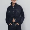 Kirra Cinched Denim Jacket – Washed Indigo Blue