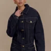 Kirra Cinched Denim Jacket – Washed Indigo Blue