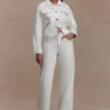 Kirra Cinched Denim Jacket – White