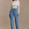 Kirralee Straight Leg Cuffed Jeans – Classic Blue