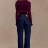 Kirralee Straight Leg Cuffed Jeans – Indigo Blue
