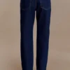 Kirralee Straight Leg Cuffed Jeans – Indigo Blue